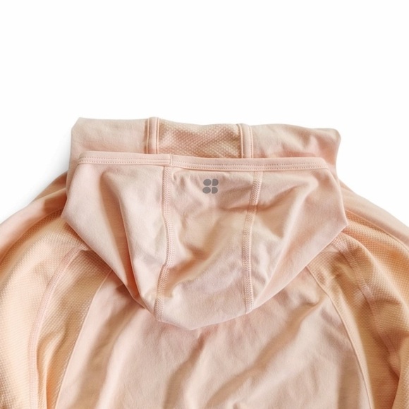 NWOT Sweaty Betty Athlete Hooded Long Sleeve Running Top In Sunset Pink - Medium - Picture 9 of 16